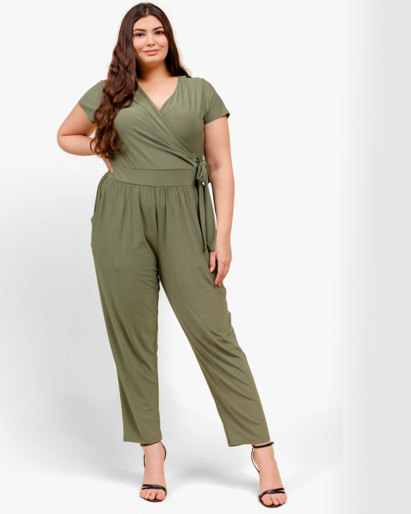 Plus size model wearing Jamie Tie-Waist Jumpsuit by Gilli | Dia&Co | dia_product_style_image_id:119449